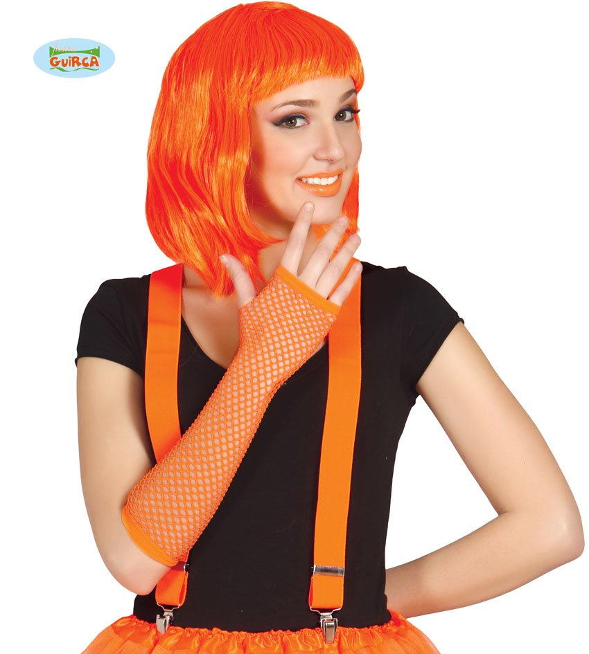 GUANTE MALLA NARANJA NEON