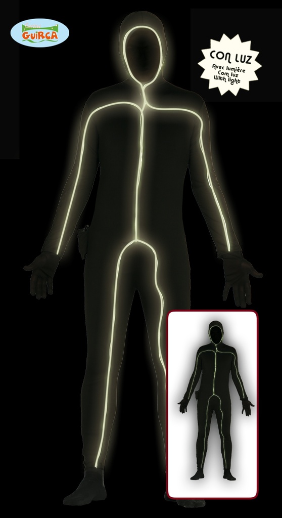 MAN BLACK LIGHT ADULTO TALLA M-L