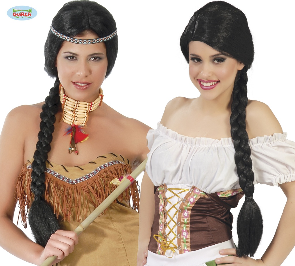 PELUCA TRENZA NEGRA (ENVASE CAJA)