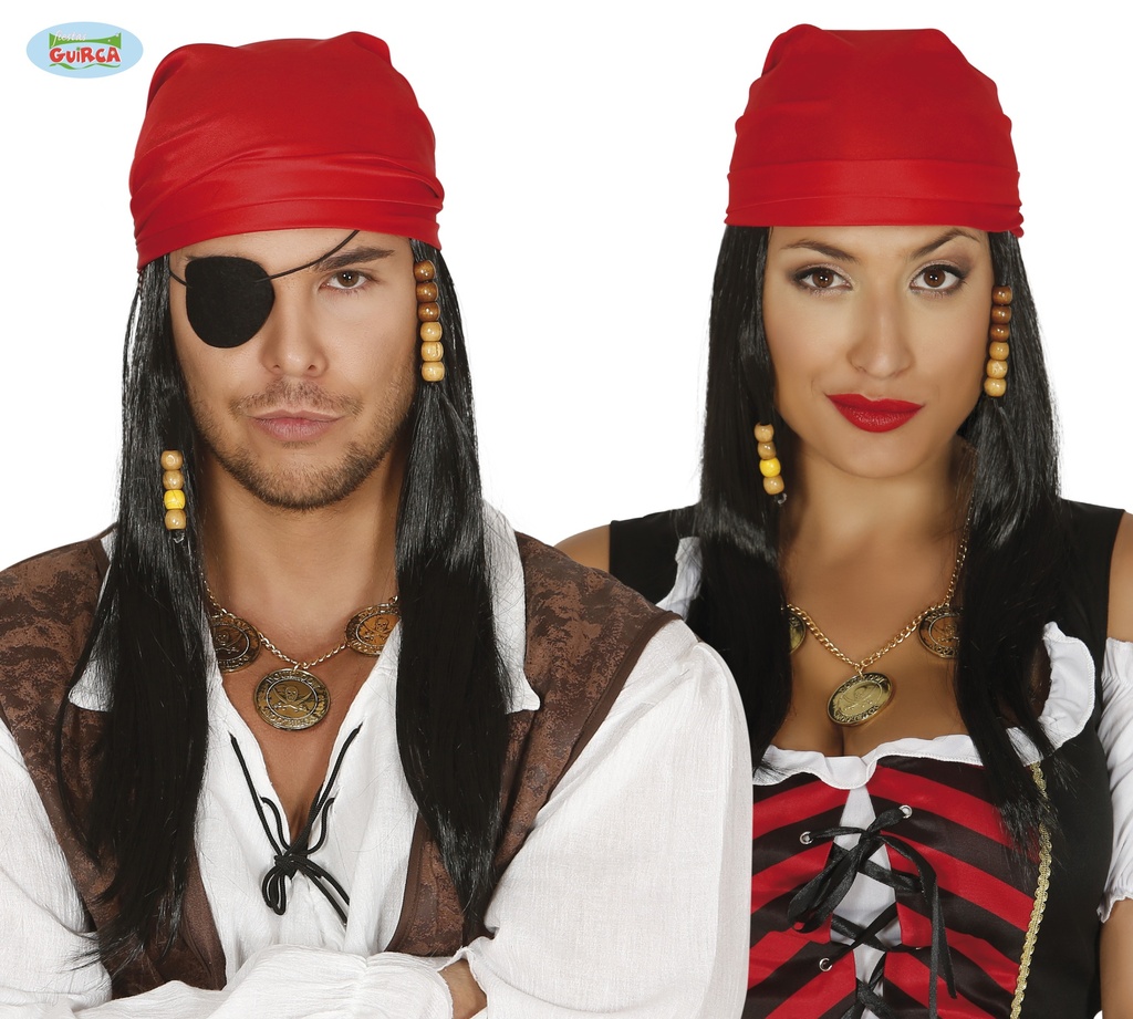 PELUCA Y PAÑUELO PIRATA(ENVASE CAJA)
