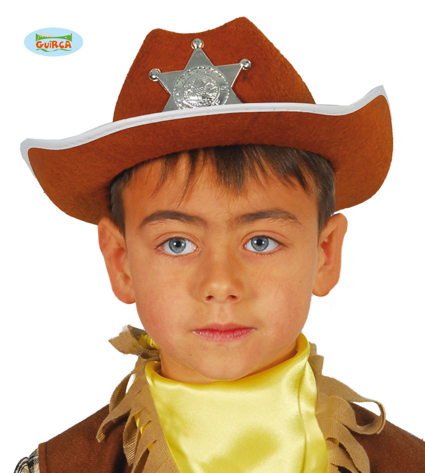SOMBRERO SHERIF FIELTRO INFANTIL MARRON