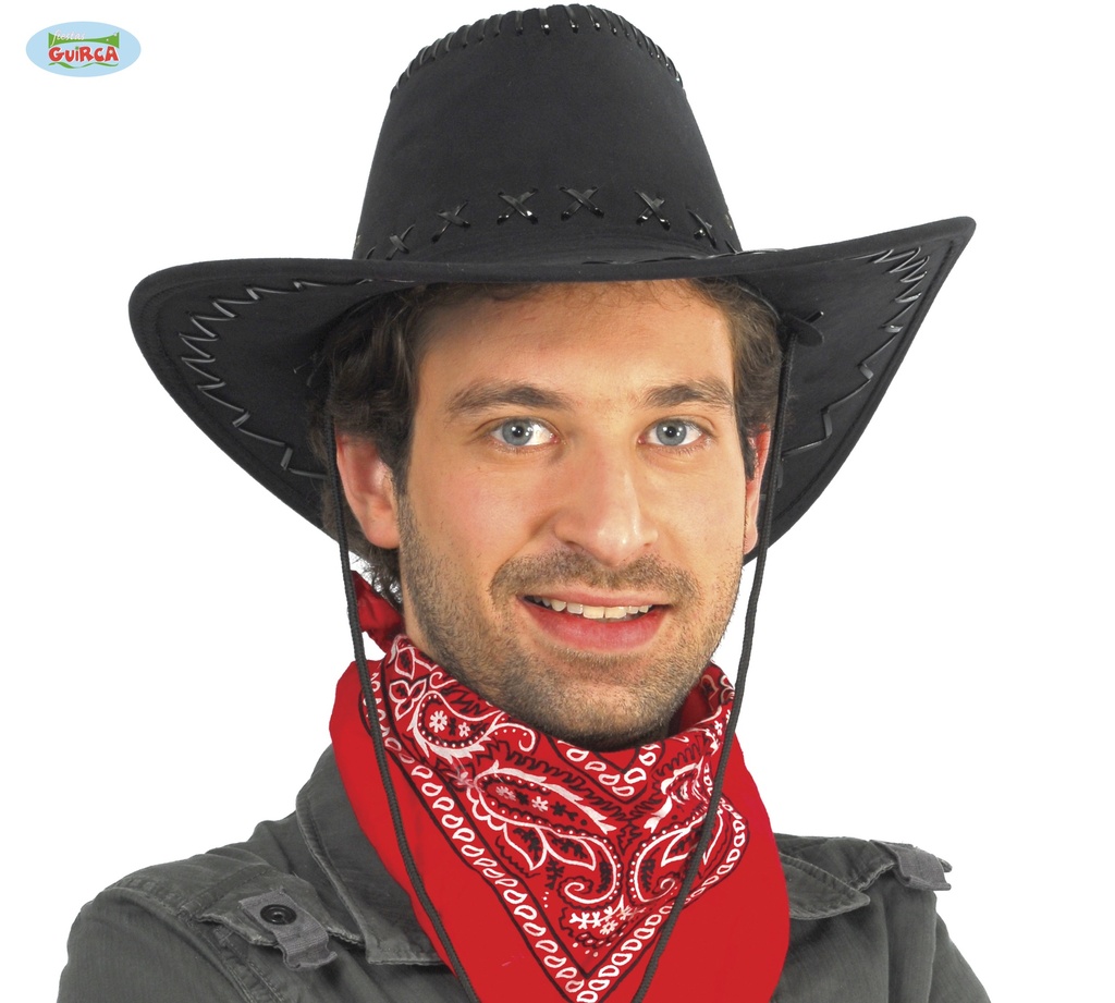SOMBRERO VAQUERO NEGRO SIMIL- PIEL