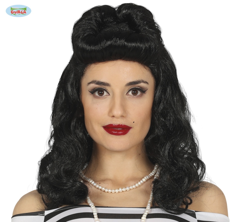 PELUCA NEGRA PIN UP GIRL EN CAJA