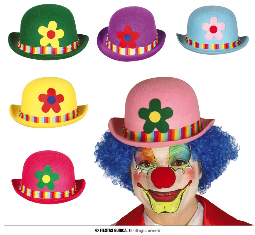 SOMBRERO BOMBIN FIELTRO PAYASO SURTIDO