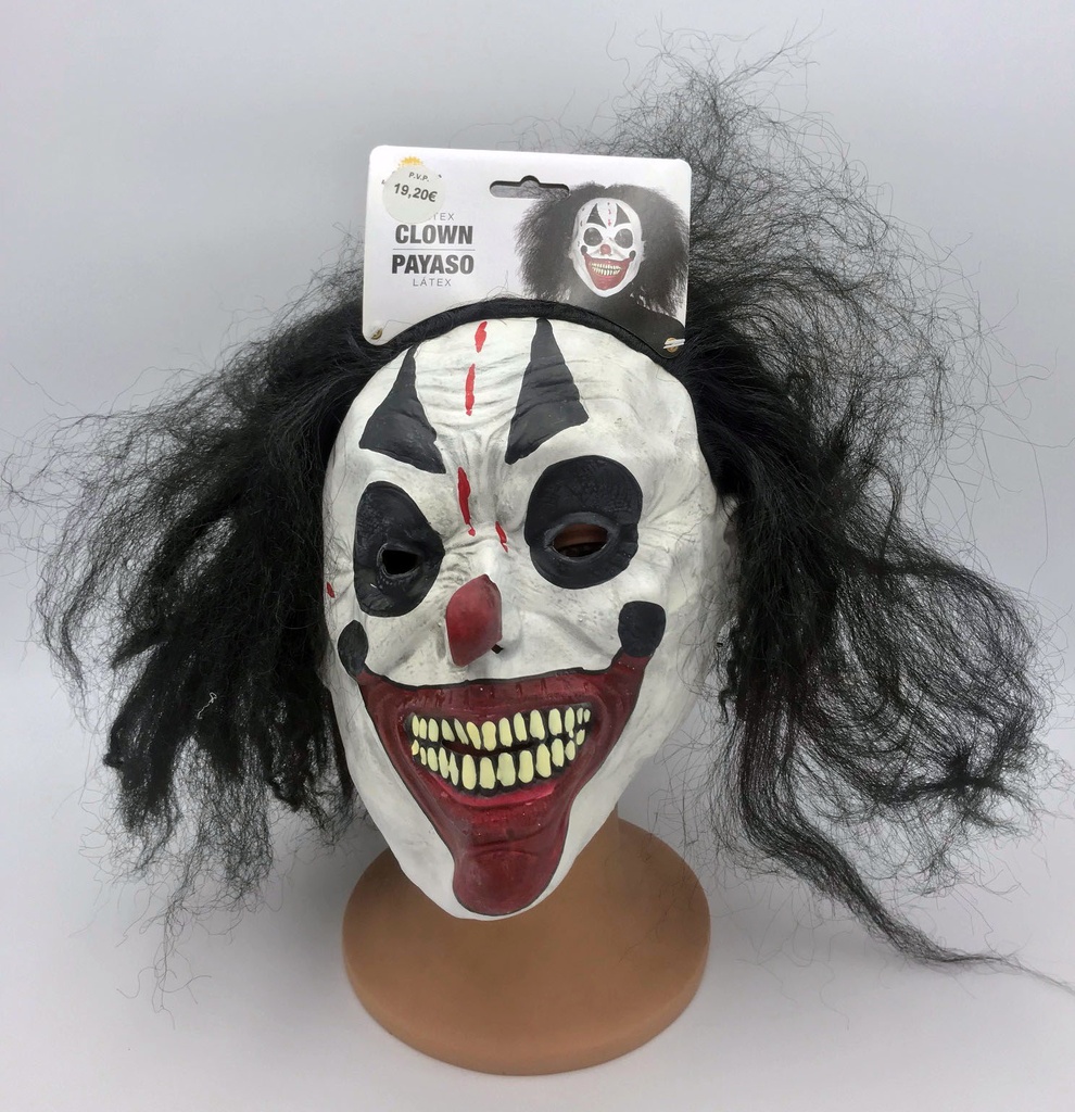 MASCARA PAYASO LATEX CON PELO