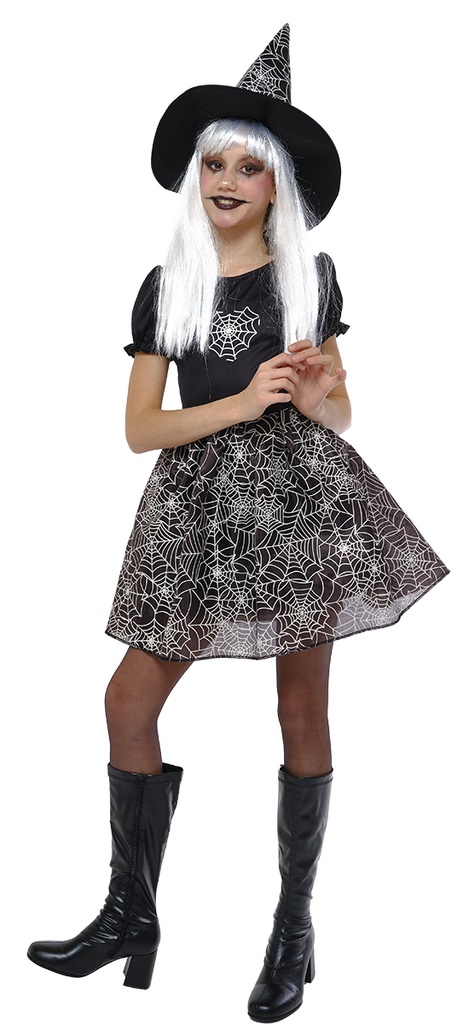 DISFRAZ BRUJA SPIDERWEB GLOW IN DARK INF talla L