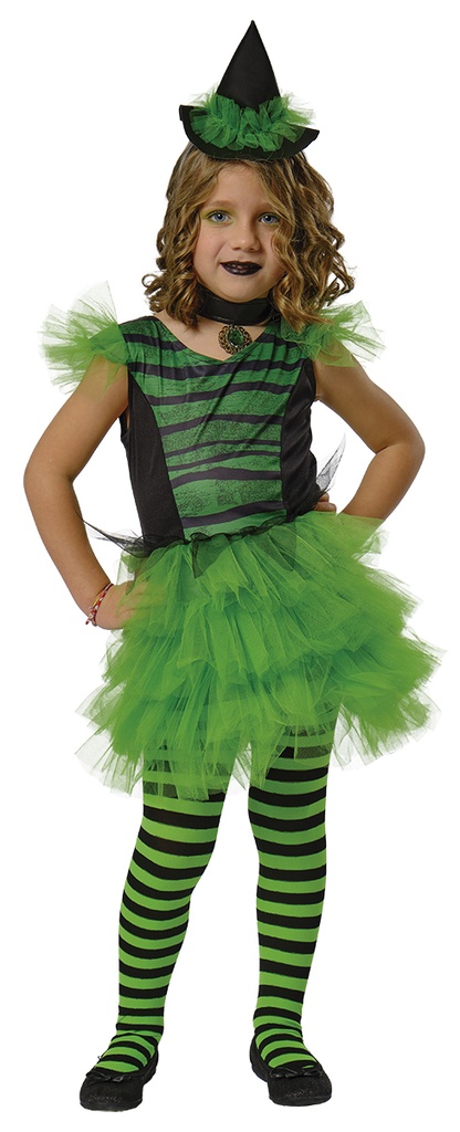 DISFRAZ BRUJA GLAMUROSA VERDE INF talla M