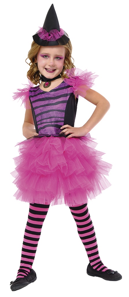 DISFRAZ BRUJA GLAMUROSA ROSA INF talla S