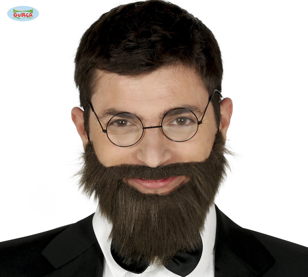 BARBA Y BIGOTE NEGRO CON GOMA ELASTICA