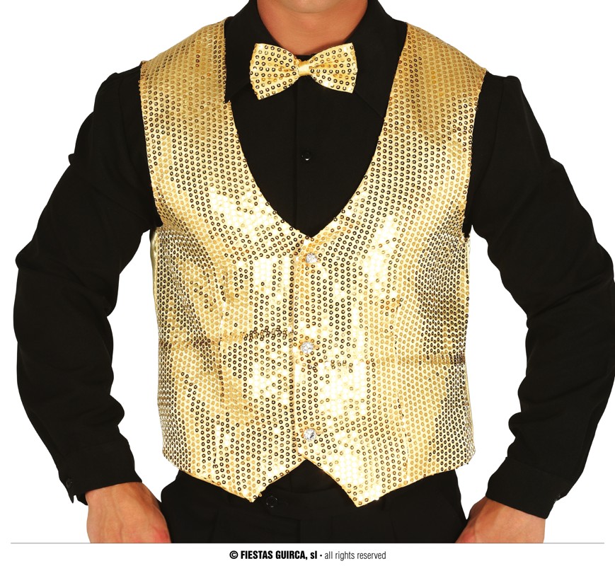 CHALECO LENTEJUELAS ORO