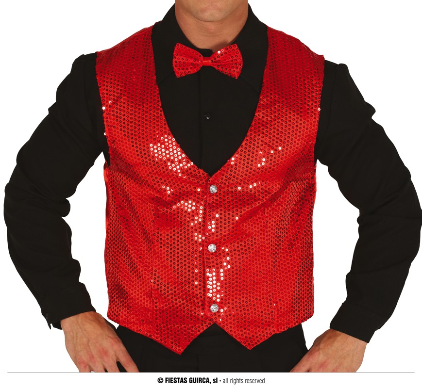 CHALECO LENTEJUELAS ROJO