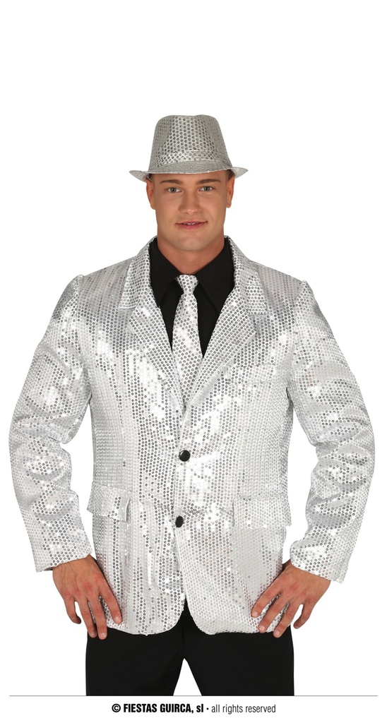 CHAQUETA LENTEJUELAS PLATA ADULTO