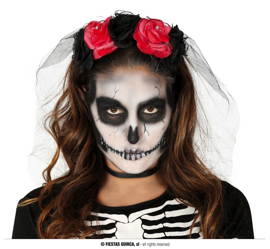 DIADEMA FLORES CON VELO