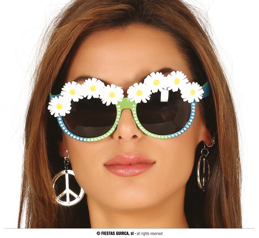 GAFAS VERDES CON MARGARITAS