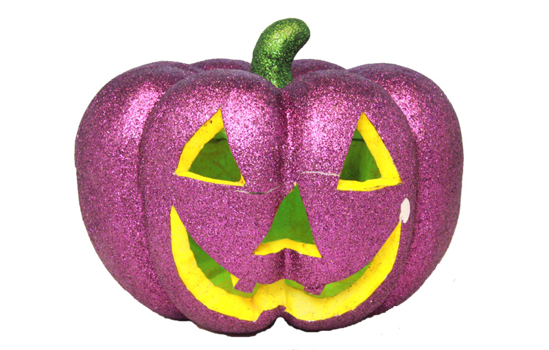 Calabaza glitter púrpura 3 led 25x25x20