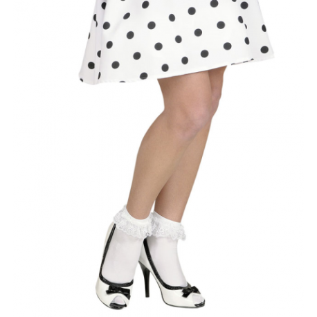 CALCETINES BLANCOS CON VOLANTE DE ENCAJE
