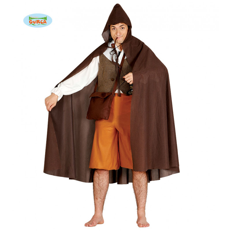 CAPA MARRON CON CAPUCHA 120 CMS.