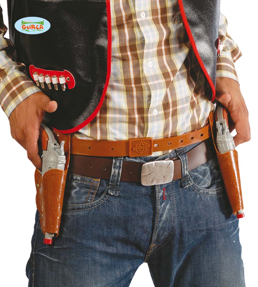 CARTUCHERA DOBLE CON 2 PISTOLAS