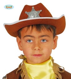 [13559] SOMBRERO SHERIF FIELTRO INFANTIL MARRON