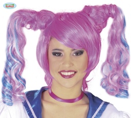 [4885] PELUCA ANIME ROSA COLETAS