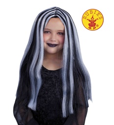 [S1511] PELUCA BRUJA NIÑA BLANCO NEGRO