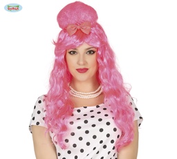 [4078] PELUCA MELENA ROSA CON LAZO