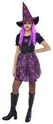 [S8862-L] DISFRAZ BRUJA SPIDERWEB NEON ROSA INF talla L