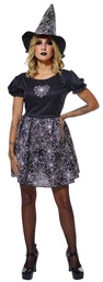 [S8847] DISFRAZ BRUJA SPIDERWEB GLOW IN DARKAD