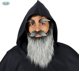 [11566] BARBA LARGA GRIS CON BIGOTE Y CEJAS