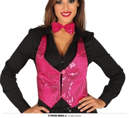 [17505] CHALECO FUCSIA LENTEJUELAS