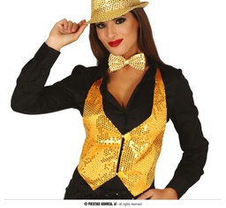 [17502] CHALECO ORO LENTEJUELAS