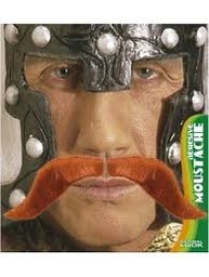 [0837Q] BIGOTE VIKINGO"" adhesivo - rojo