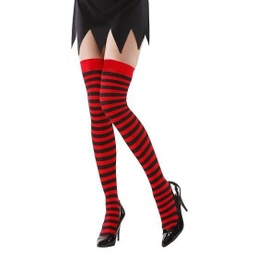 [1863R] CALCETINES RAYADOS ROJO-NEGRO"" pares -