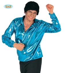 [18506] CAMISA DISCO AZUL TURQUESA ADULTO