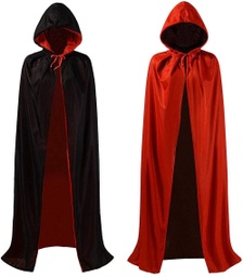 [3576R] CAPA REVERSIBLE NEGRO/ROJO CON CAPUCHA""